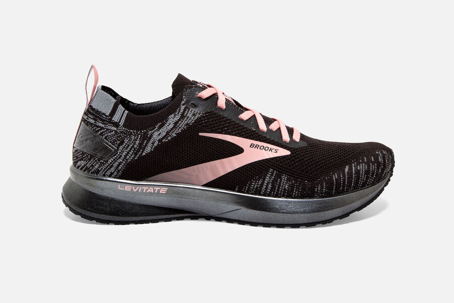 Brooks Levitate 4 Road Running Shoes Womens Black/Grey/Pink 457380-RGX